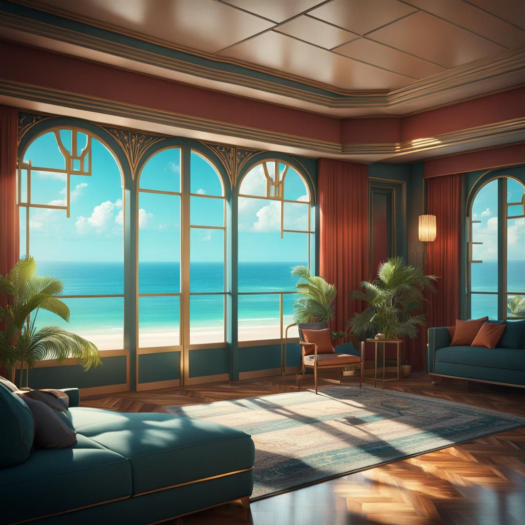Art Deco Miami Apartment with Ocean View