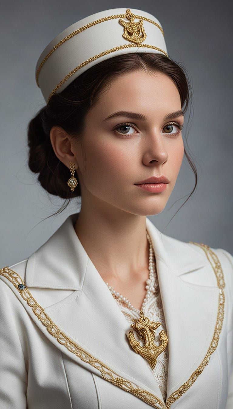 Serene Sailor in Luxurious Naval Attire