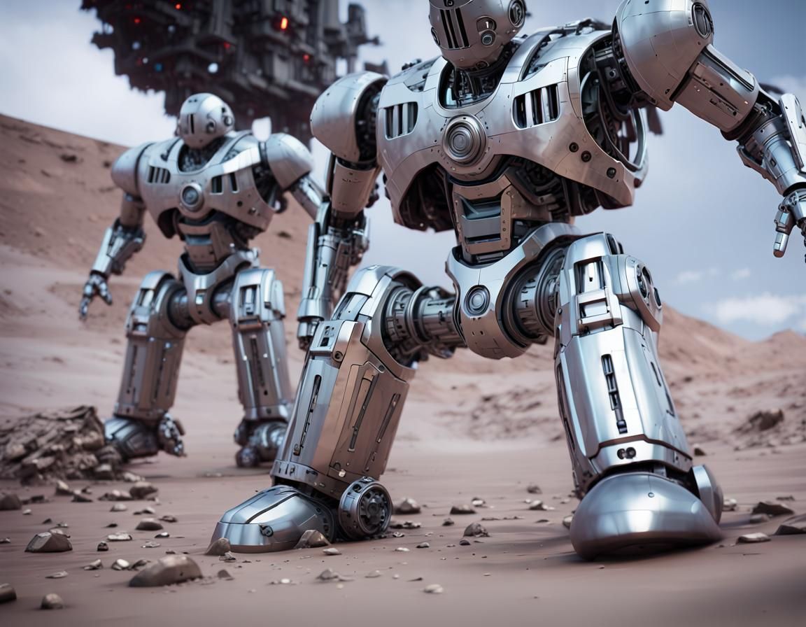 Epic Cybermen Ground Shot in Sci-Fi Style