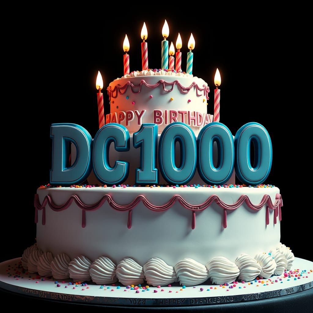 Grand Celebration Cake with Typography DC1000