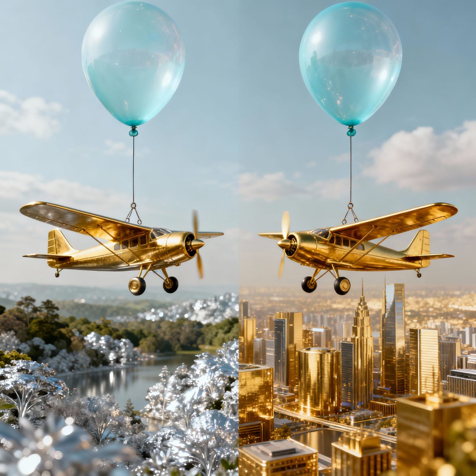 Surreal Airplanes in Artistic Conflict: Golden City vs. Silv...