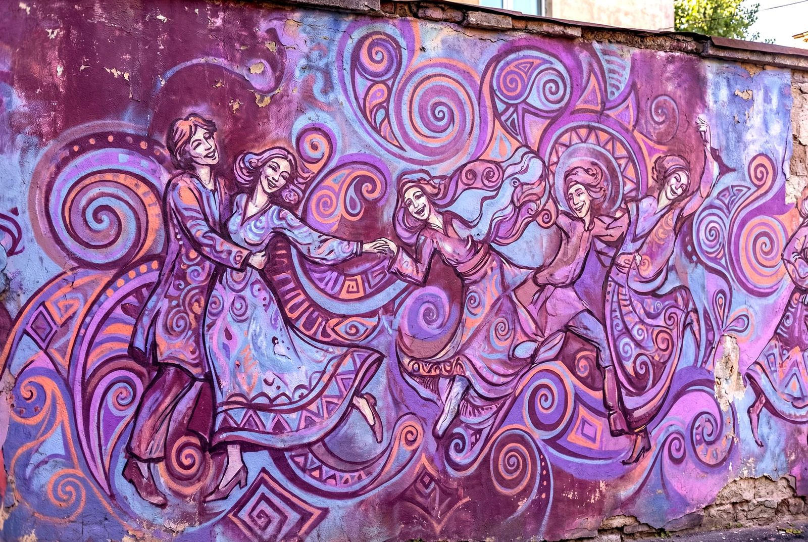 Psychedelic Prancing Parade in Purple Hues