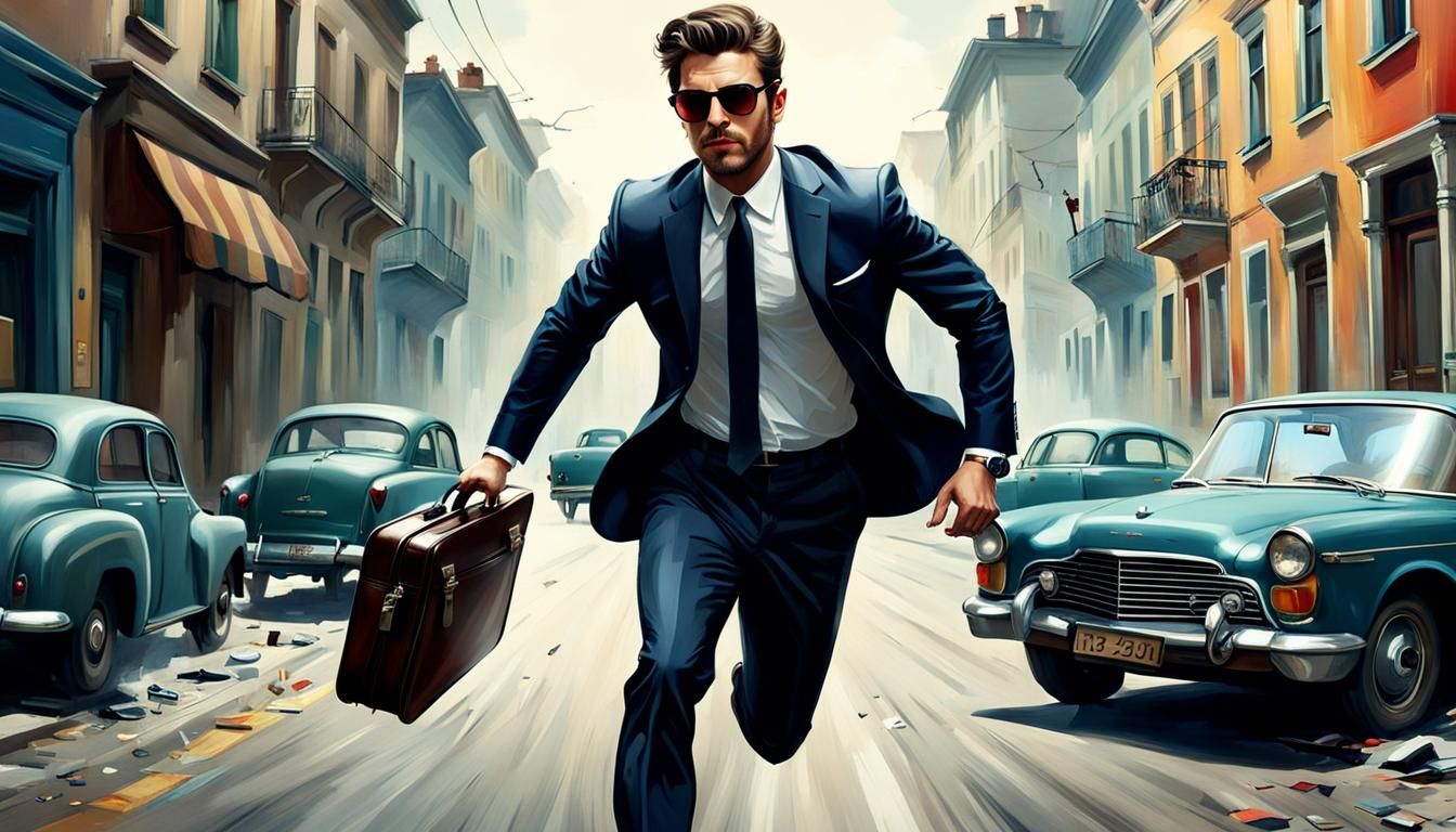 Man in Suit Running Late, Jansson Style