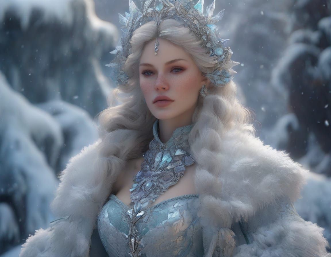 Ethereal Ice Queen in Winter Wonderland