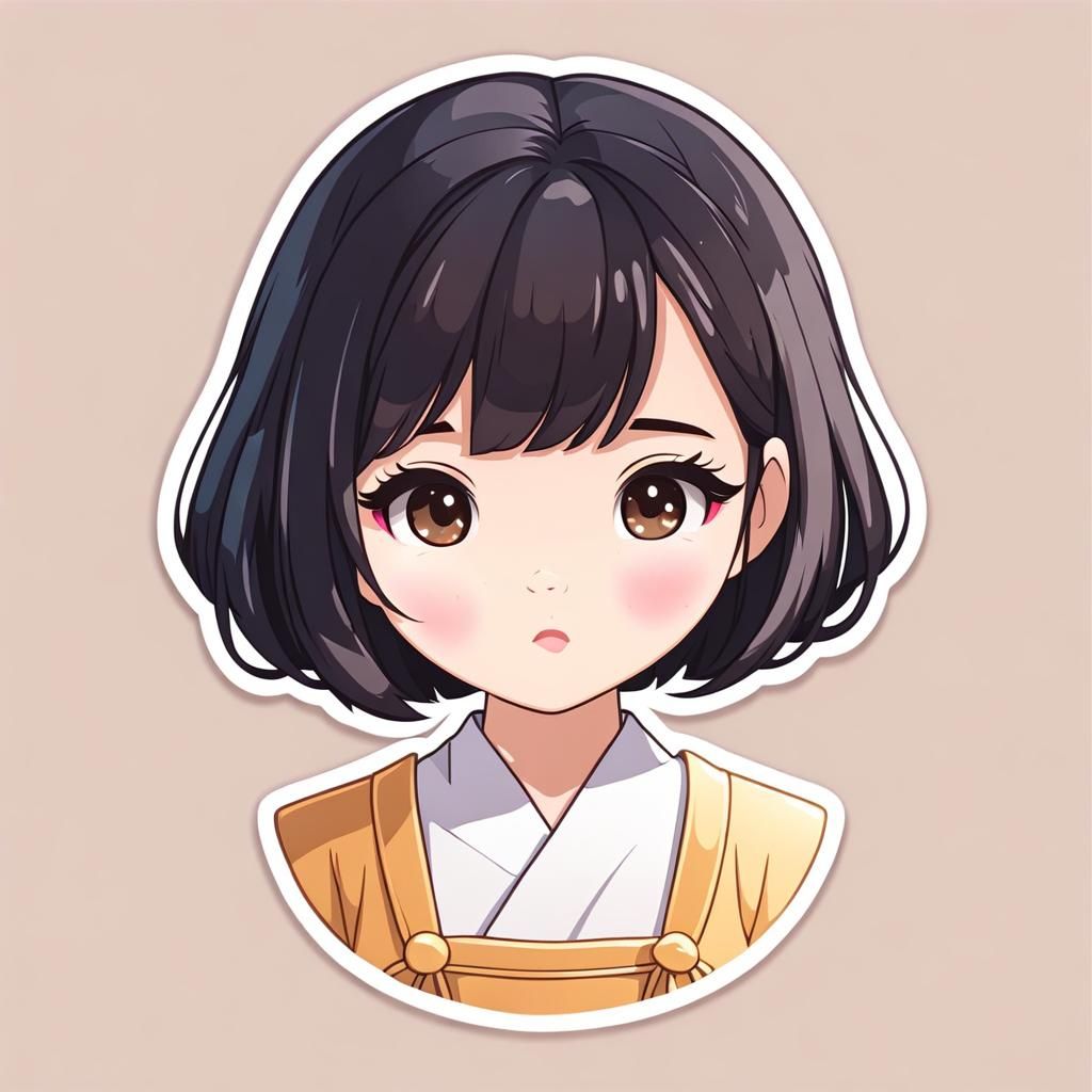 Cute Thai Girl Kawaii Sticker Design