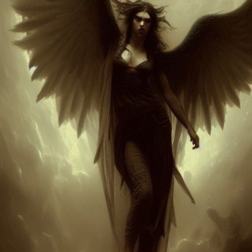 Epic Battle Between Angel and Demon in Horror Art Style