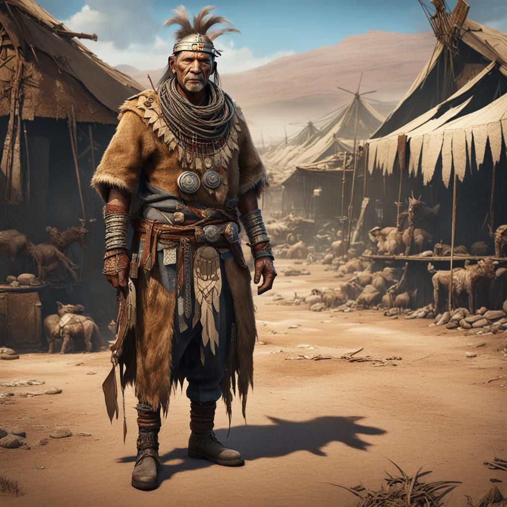Wasteland Clan Leader in Tribal Attire