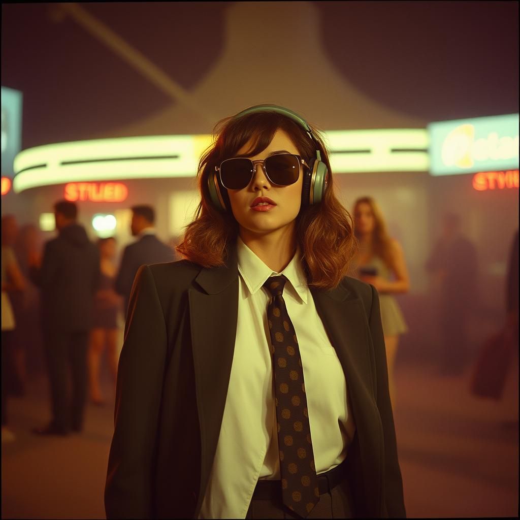 Dramatic Cinematic Scene with Film Grain Effects