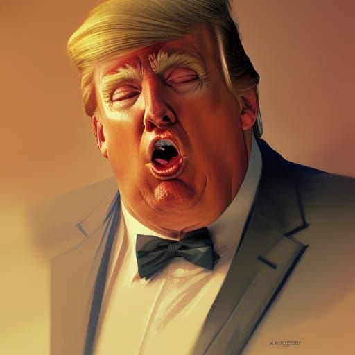 Donald Trump Crying in Wheelchair: Concept Art Portrait