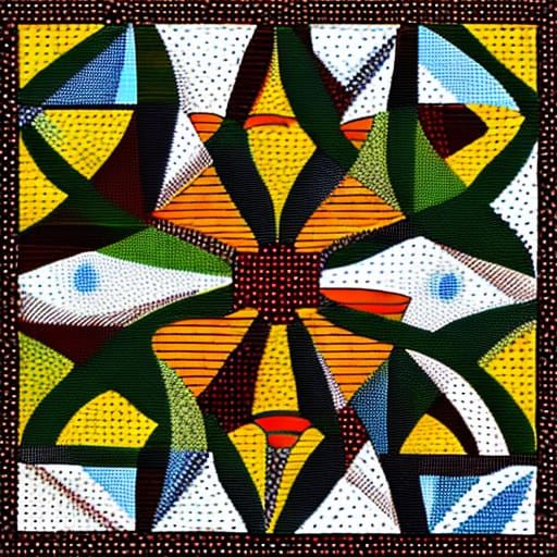 Abstract Fractal Steam Engine in Escher Style