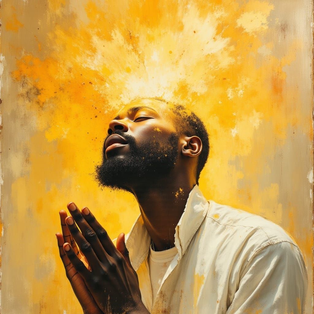 Ethereal Man in Prayer: 2026 Vision in Oil