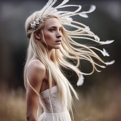 Air Elemental Princess with Feather Tiara