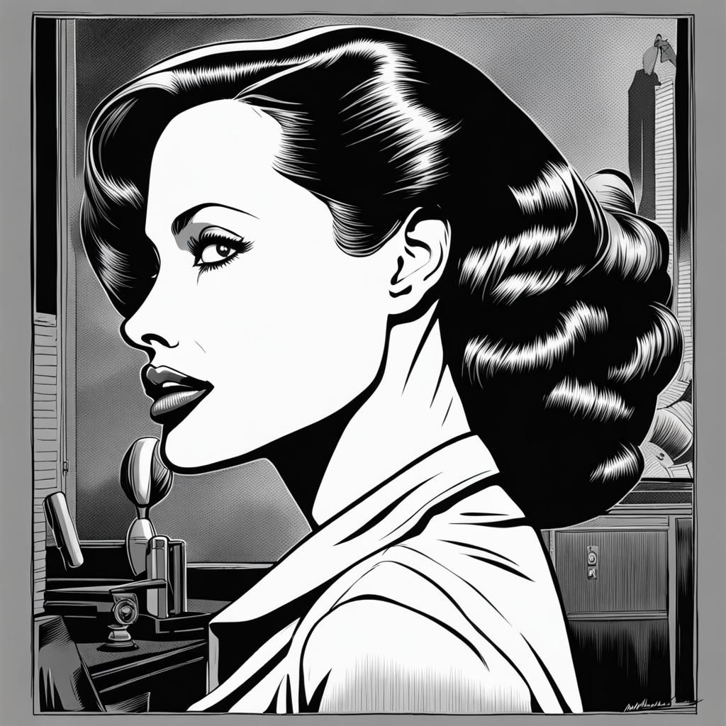 Angelina Jolie as 1940s Film Noir Star