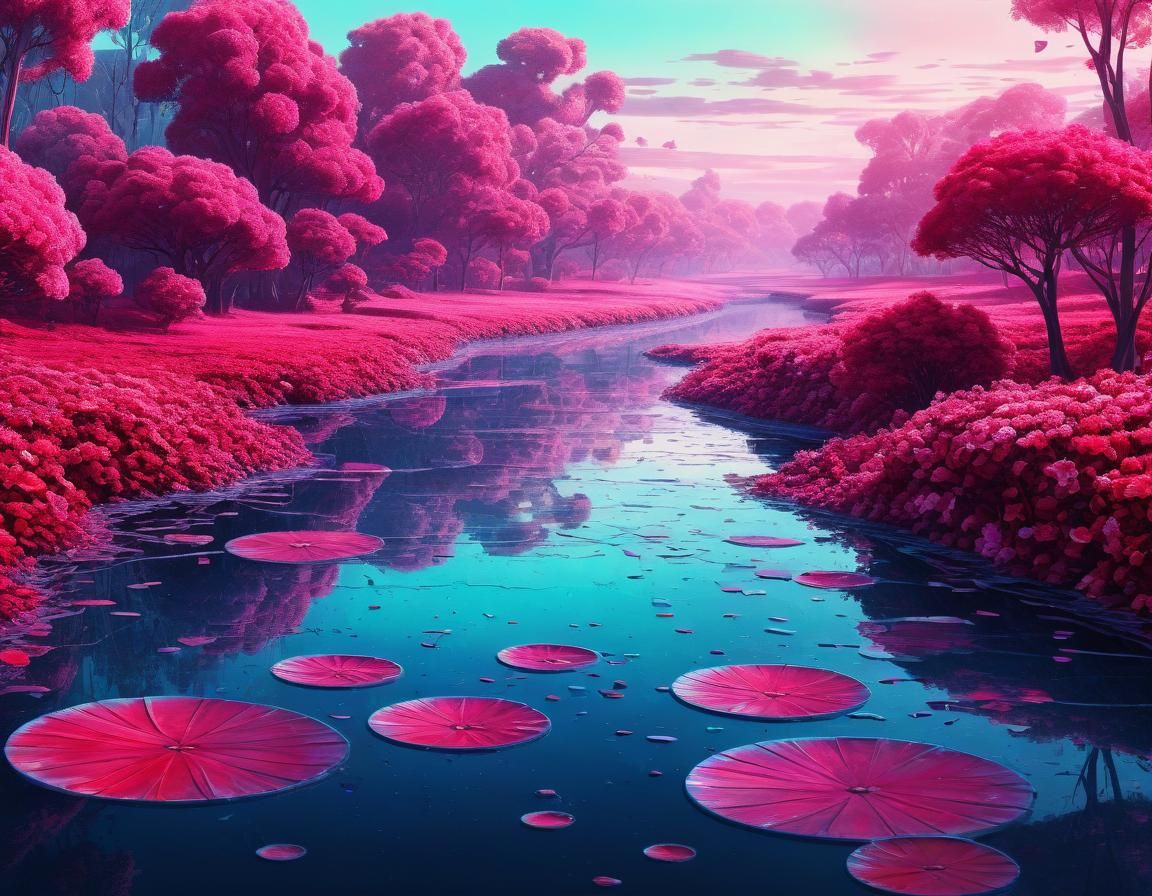 Ethereal Abstract: Magical Glowing Floral Geometry