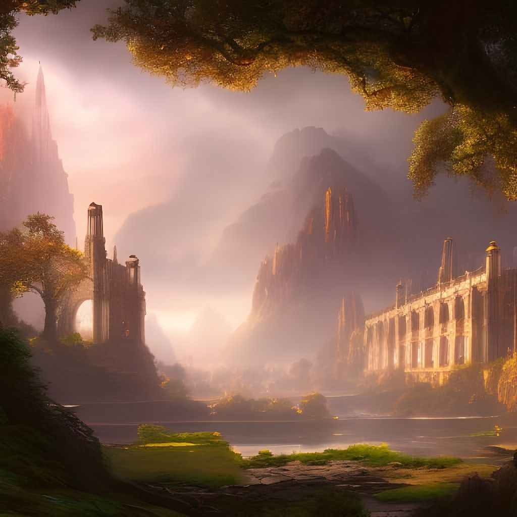 Epic Rose Garden: Detailed Digital Matte Painting