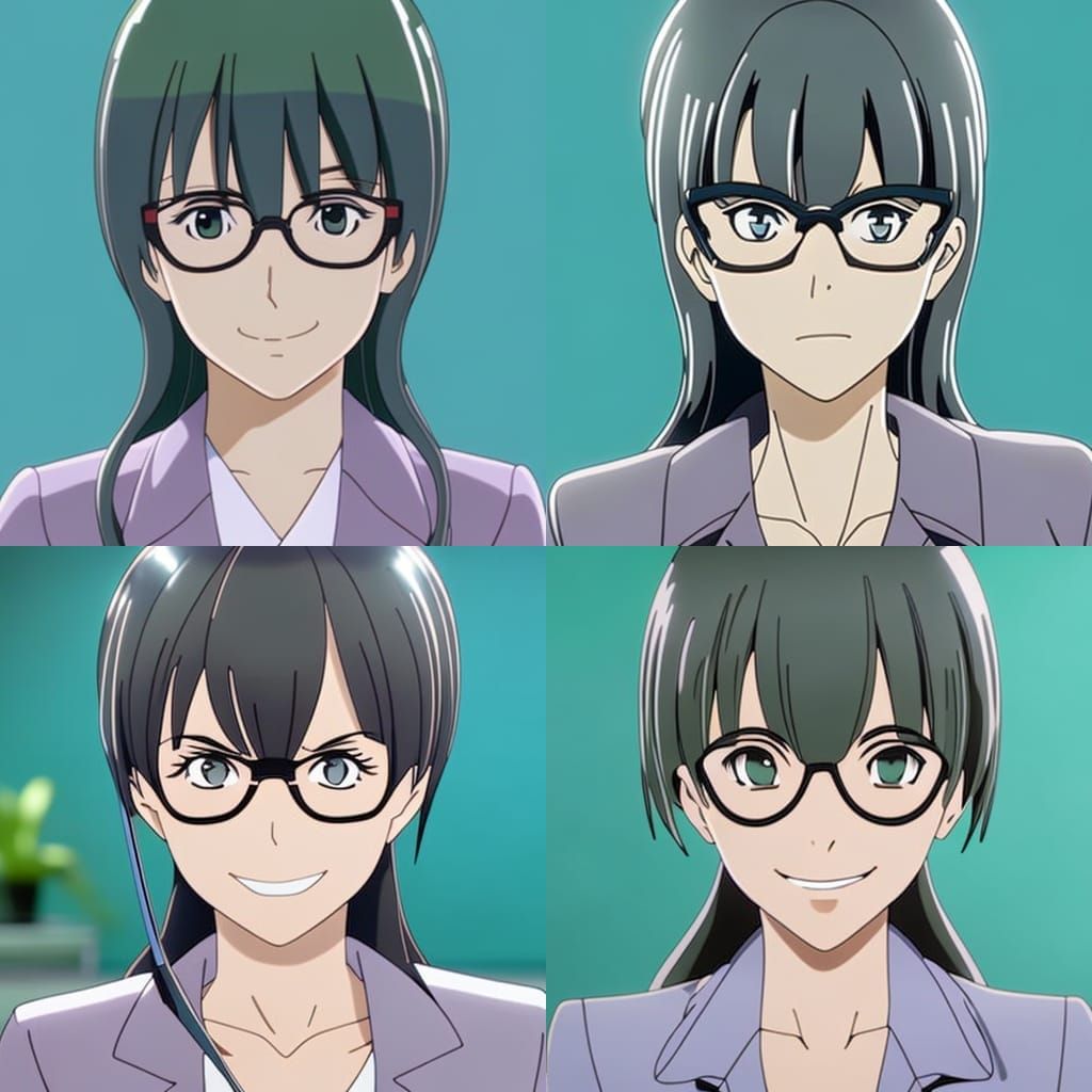 Anime Style Portrait of a Smiling Teacher