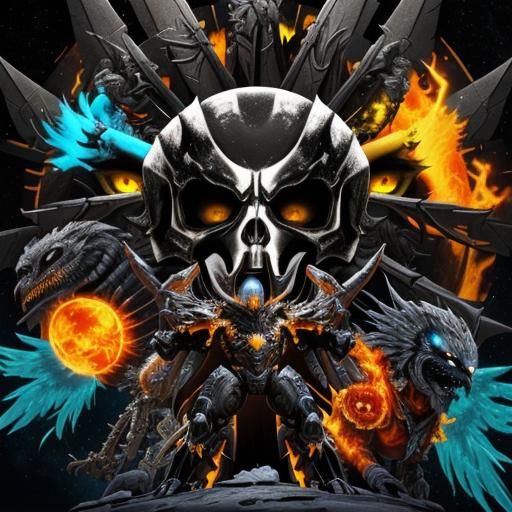 Winged Man in Ice Armor: Fantasy Art