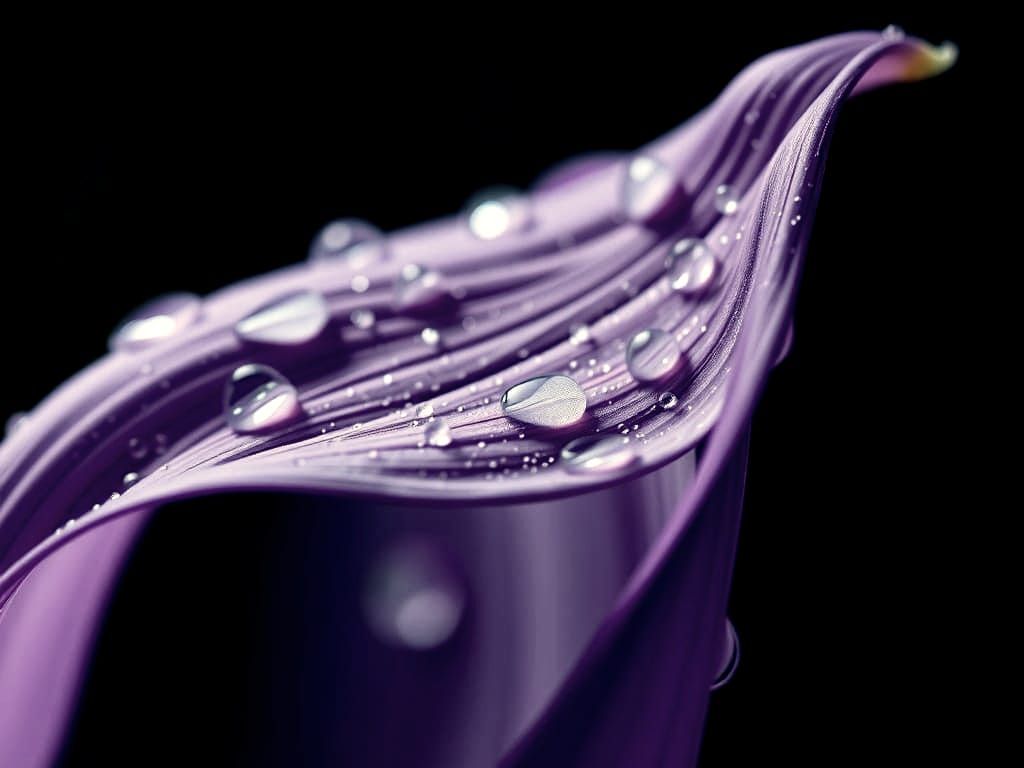 Hyperrealistic Macro of Purple Petal with Bokeh