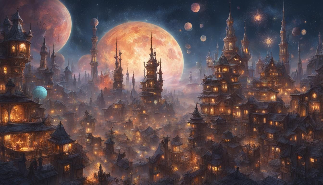 Magical Star Fairy City in the Clouds