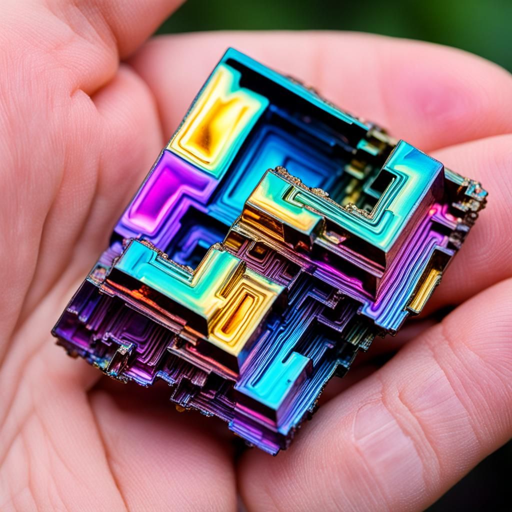 Melting Bismuth Crystal in Hand