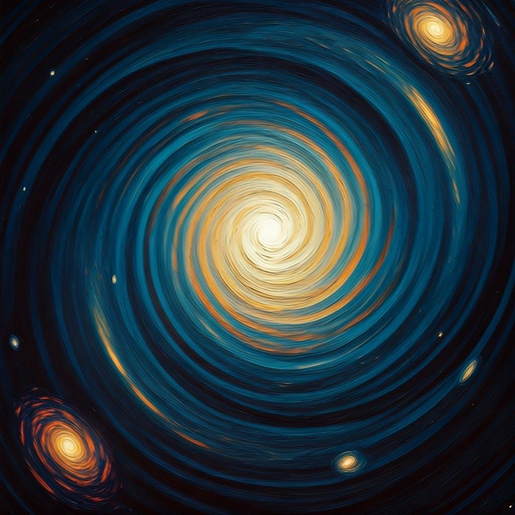 Galactic Swirl in Post-Impressionist Style