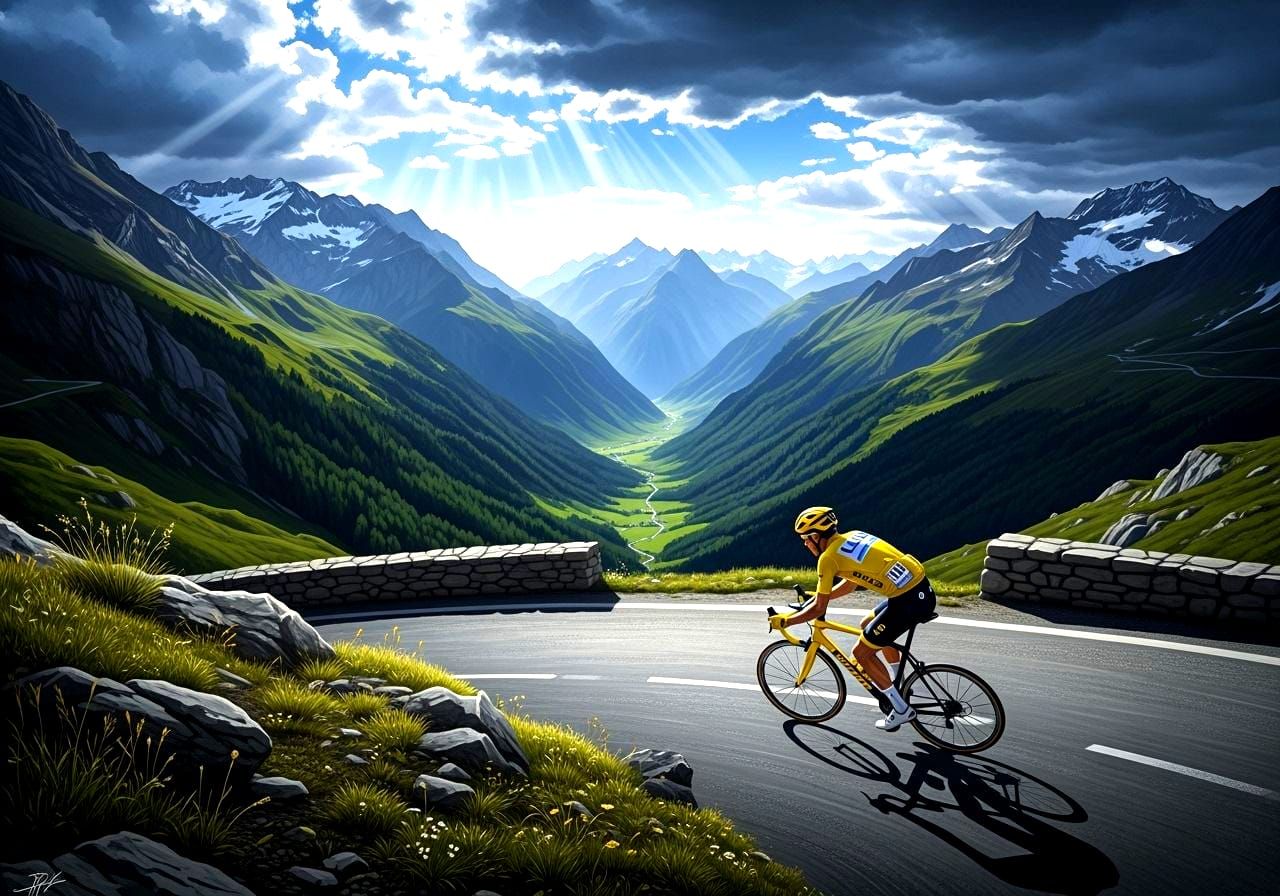 Tour de France Cyclist Descends Col du Galibier in Dramatic ...