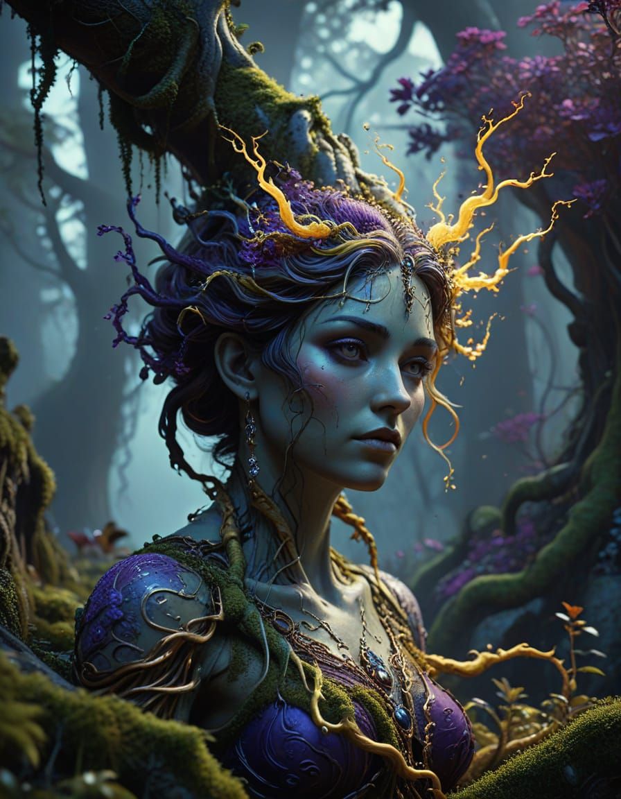 Mystical Twisted Roots in Dark Fantasy Art