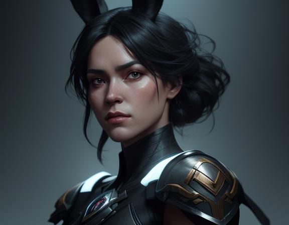 Beautiful Bunny Girl Portrait in Cinematic Style