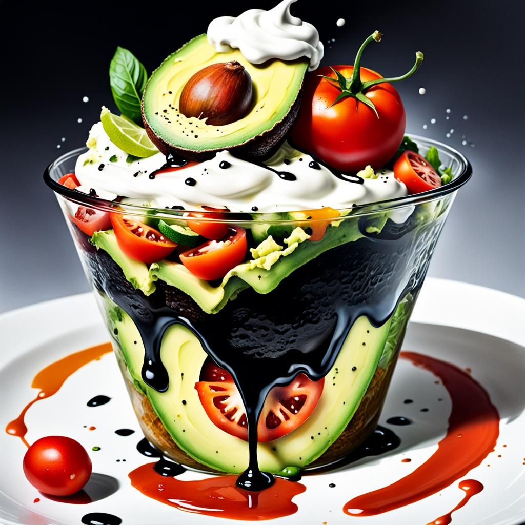 Whimsical Vegetable Salad Taco in Dreamcore Graffiti Style