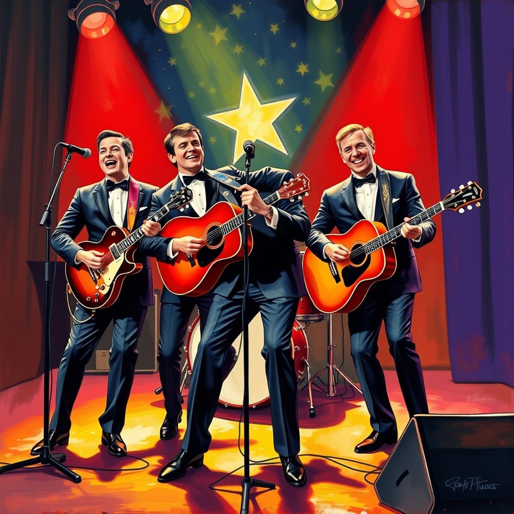 Marvin Berry and The Starlighters in Rockwell Style