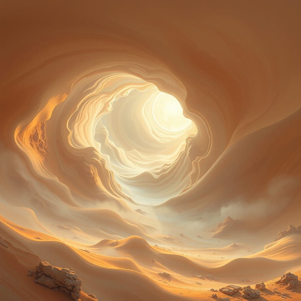 Dreamlike Surreal Landscape in Warm Hues