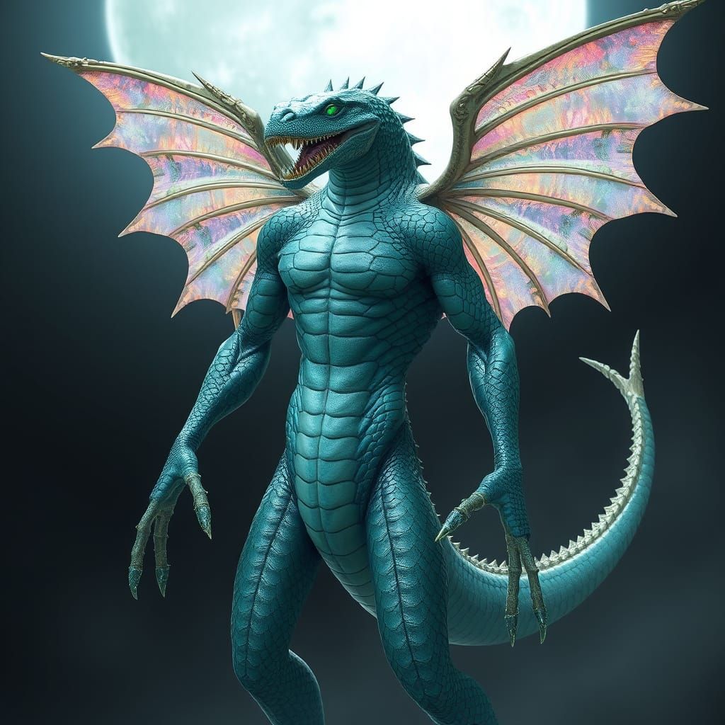 Biomechanical Siren in Turquoise Scales and Emerald Eyes