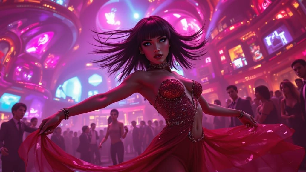 Female Disco Dancer Twirling (Accu LoRA)