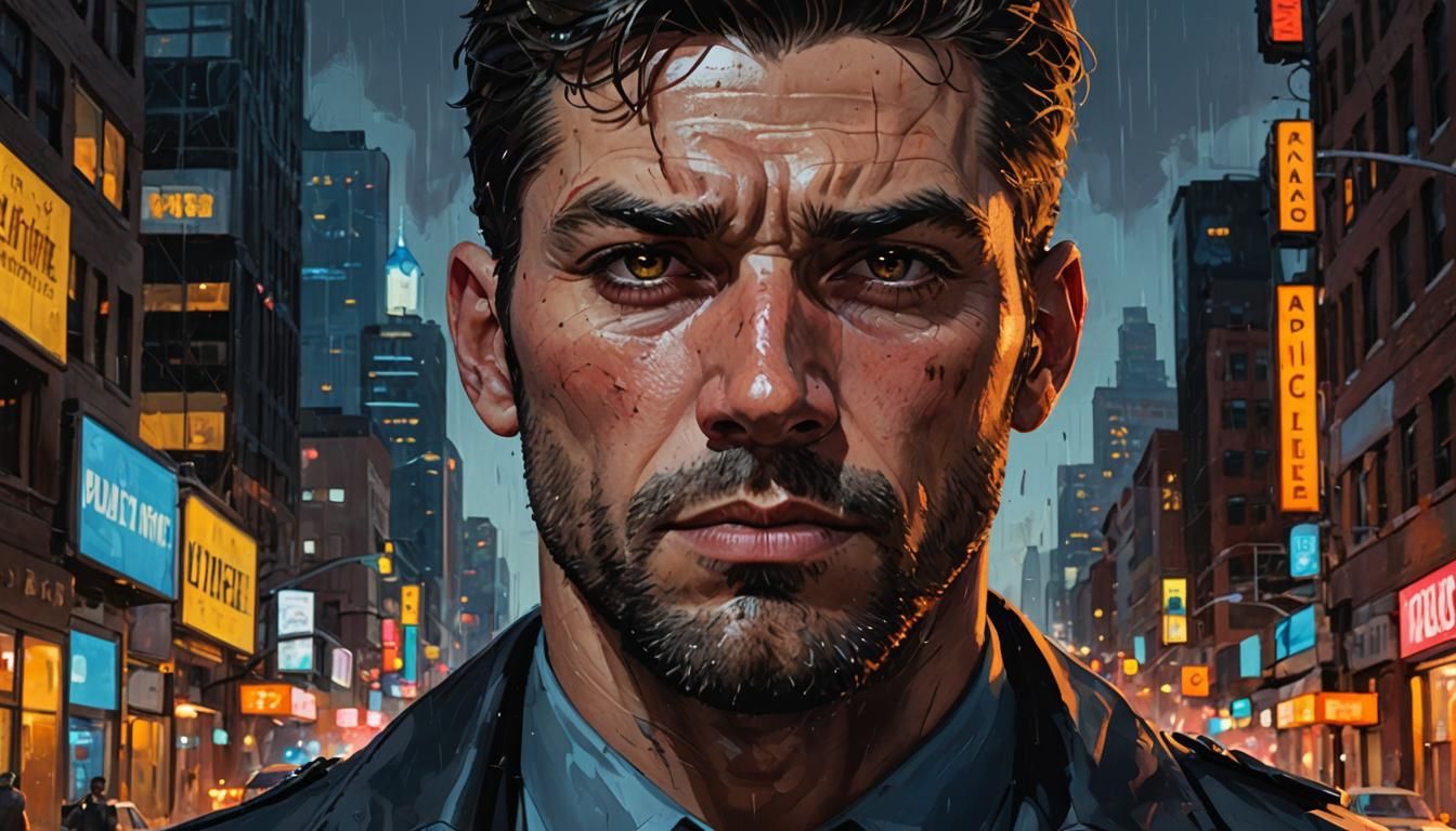 Hyperrealistic Portrait of Detective Lucas Davenport