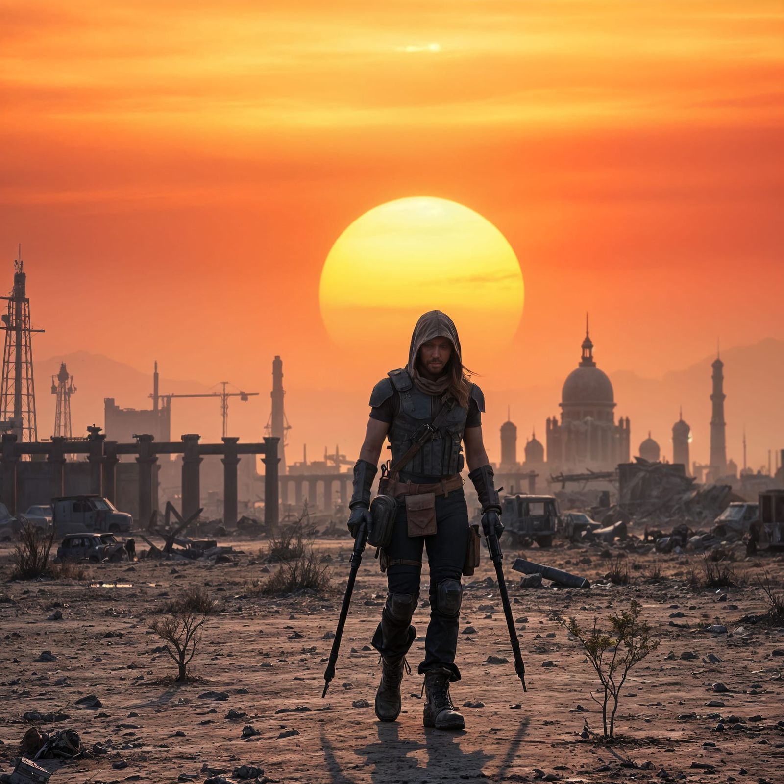 Desolate Wasteland in a Futuristic Apocalypse