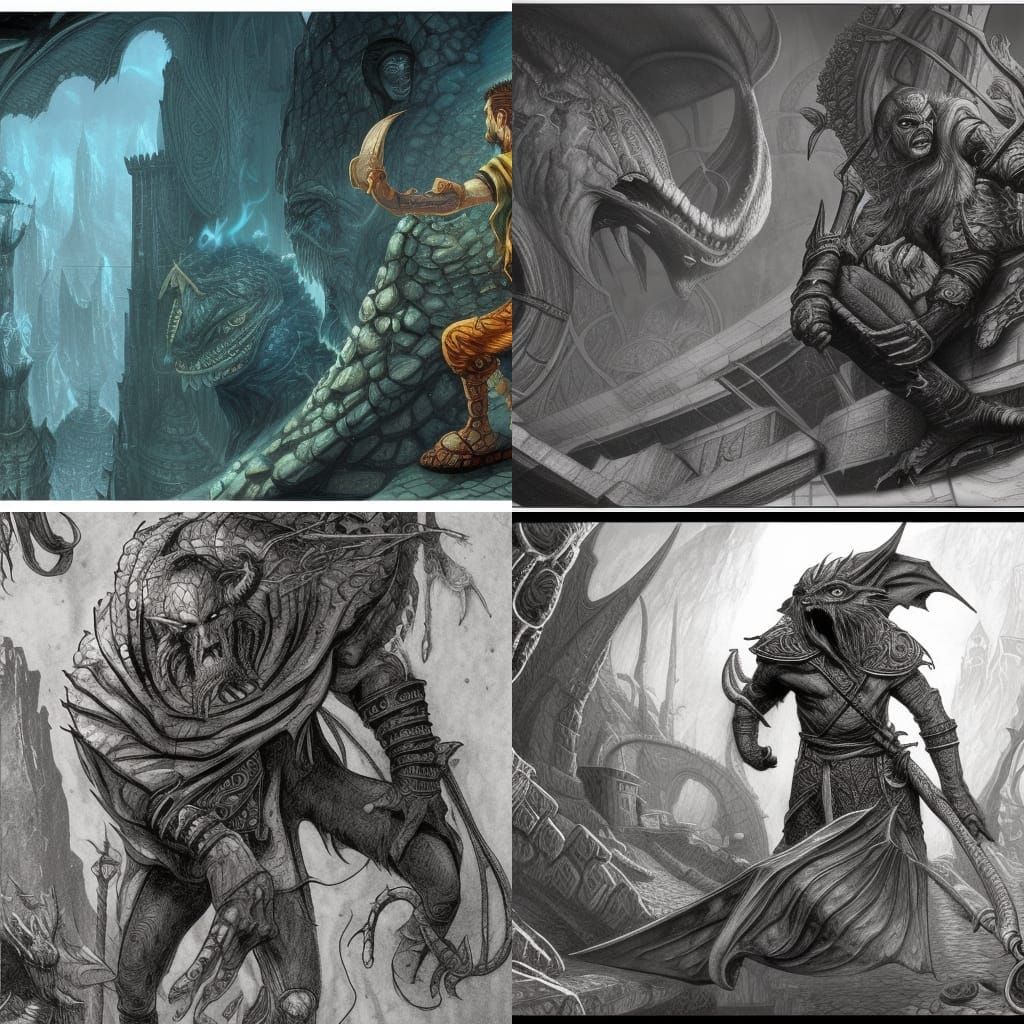 D&D Male Thief Sprite in Ink Line Drawing