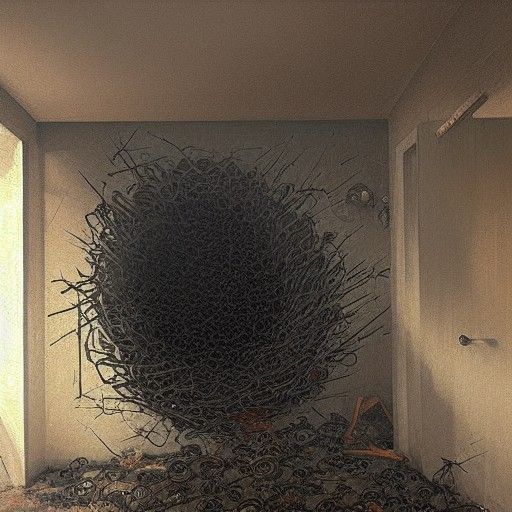 Ultrarealistic Spiders Nest in Forgotten Apartment
