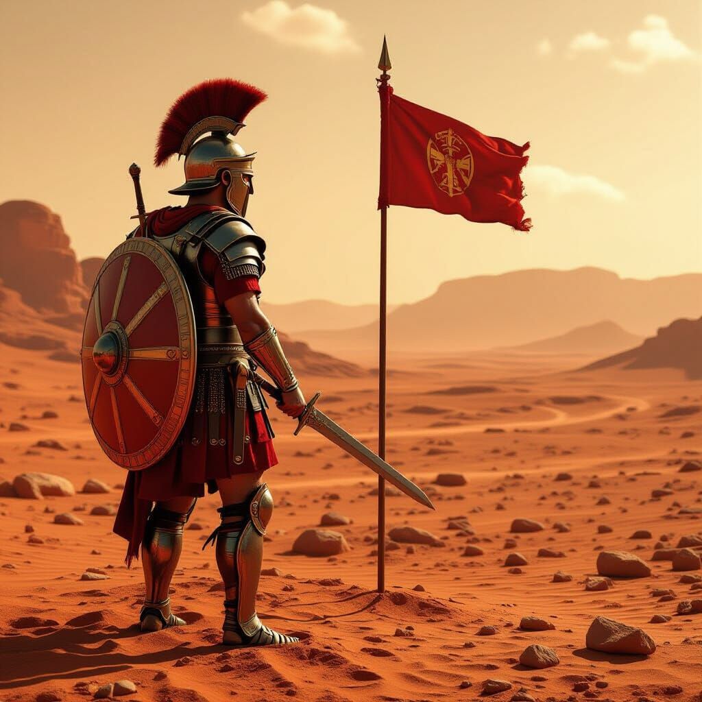 Roman Centurion on Mars: A Photorealistic Vision