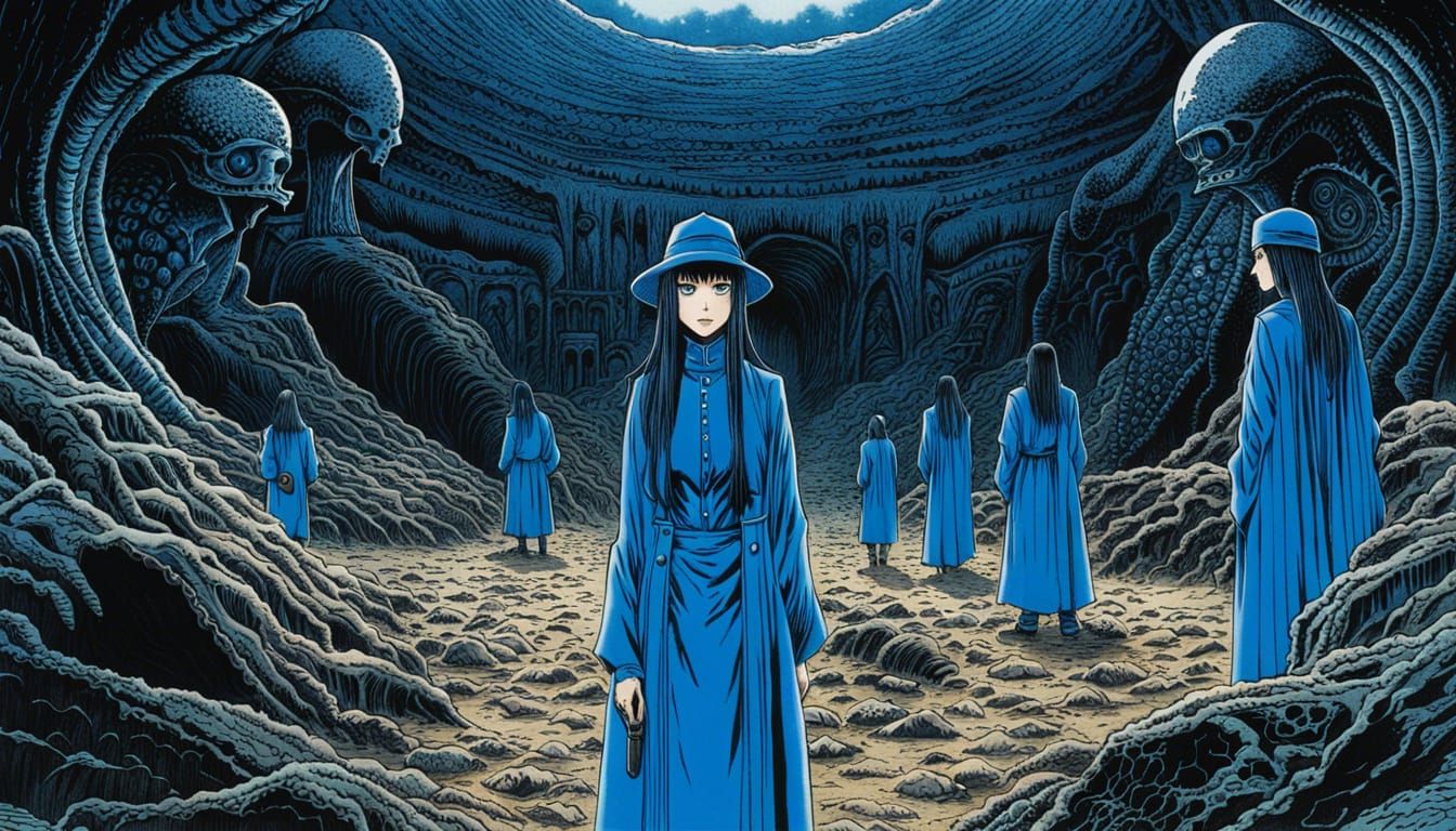 Archaeological Dig Site in Anime Manga Style