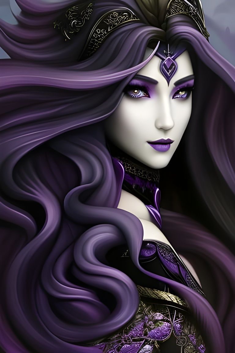 Woman with Wolf in Mystical Forest, Hyperrealism