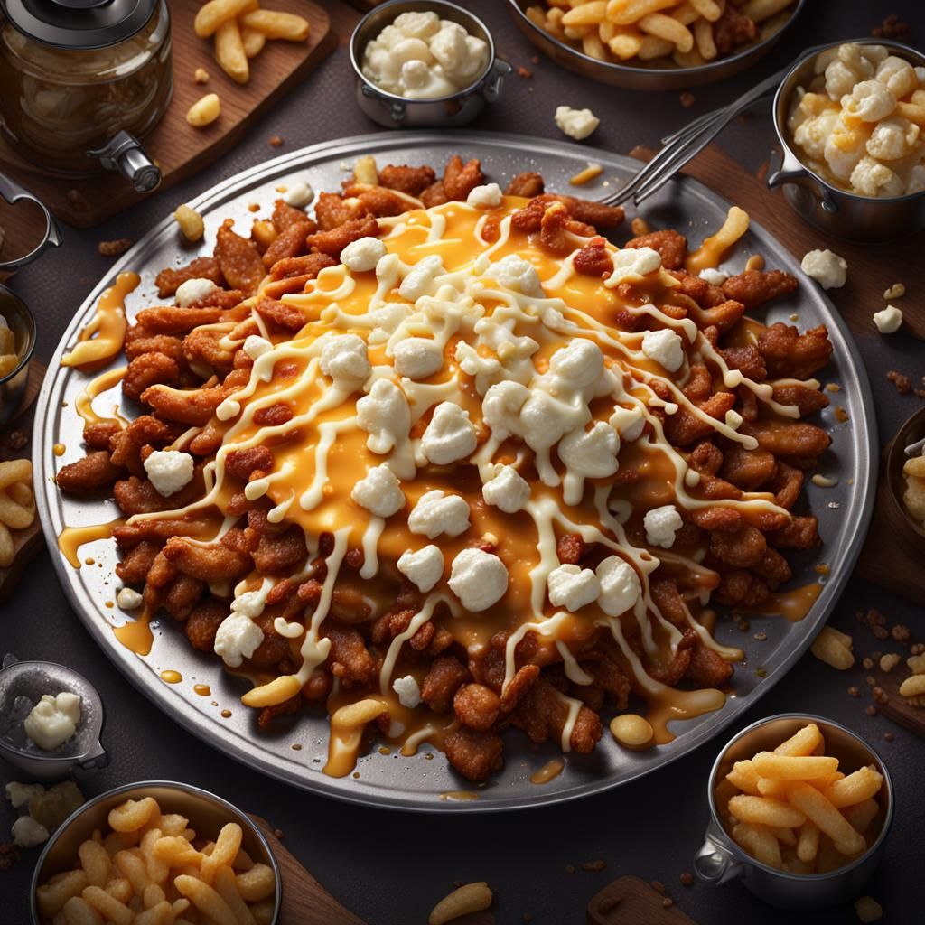 Poutine with Cheese Curds, Digital Art