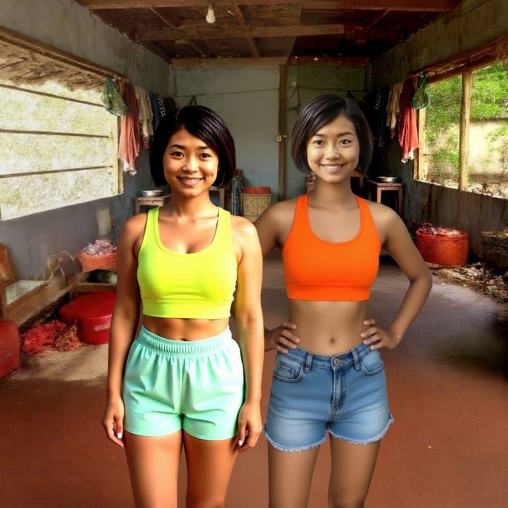 Filipina Sisters in Traditional Filipino Home