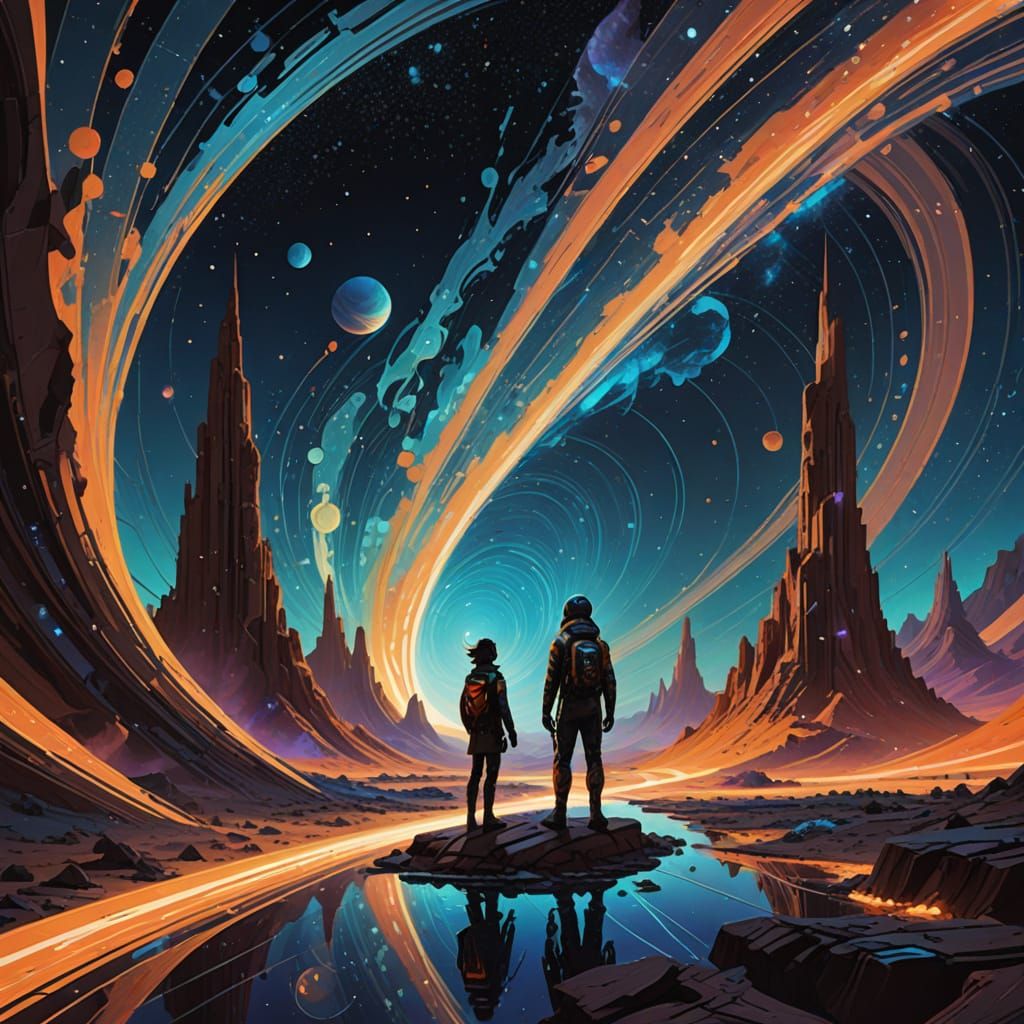 Shimmering Anomaly in Cosmic Nebula, Digital Painting