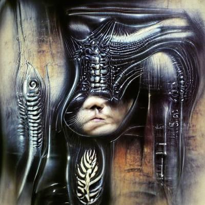 Surreal Biomechanical Landscape in Giger Style