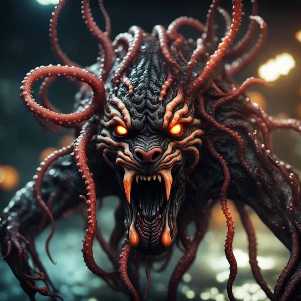 Horror Hybrid: Alien Tentacles Emerge in Hyperrealistic Deta...