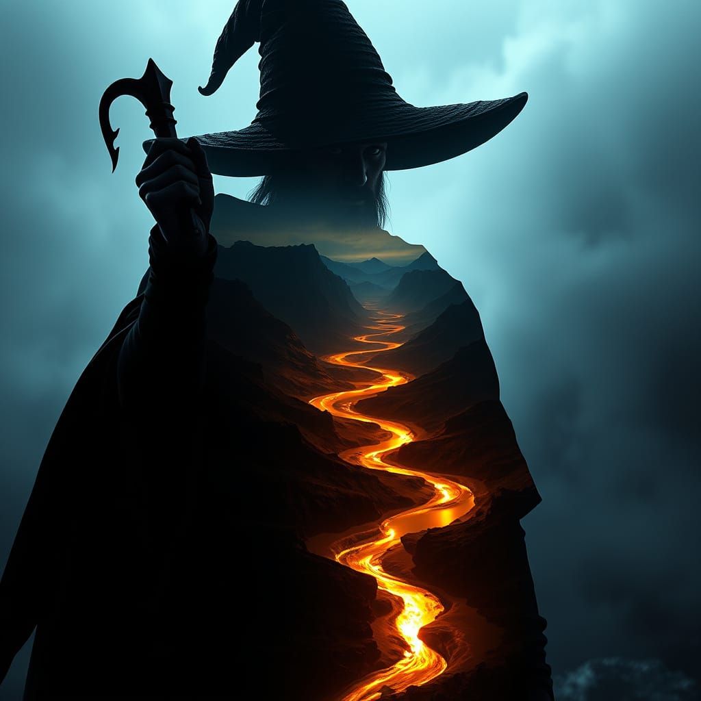 Hyperrealistic Fantasy Portrait of an Evil Wizard