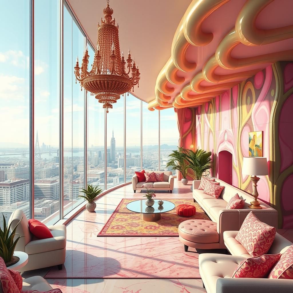 San Francisco Penthouse Interior in Candy Art Style