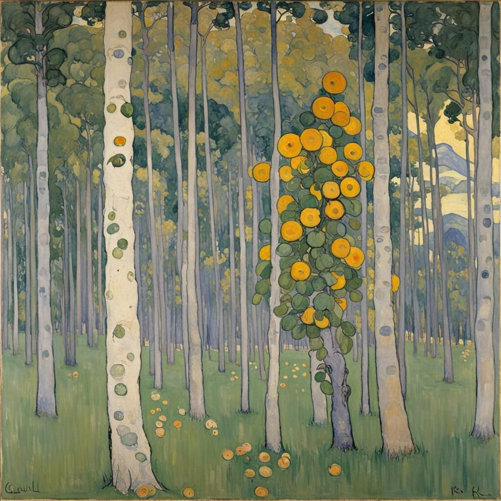 Secessionist Landscape in Art Nouveau Style