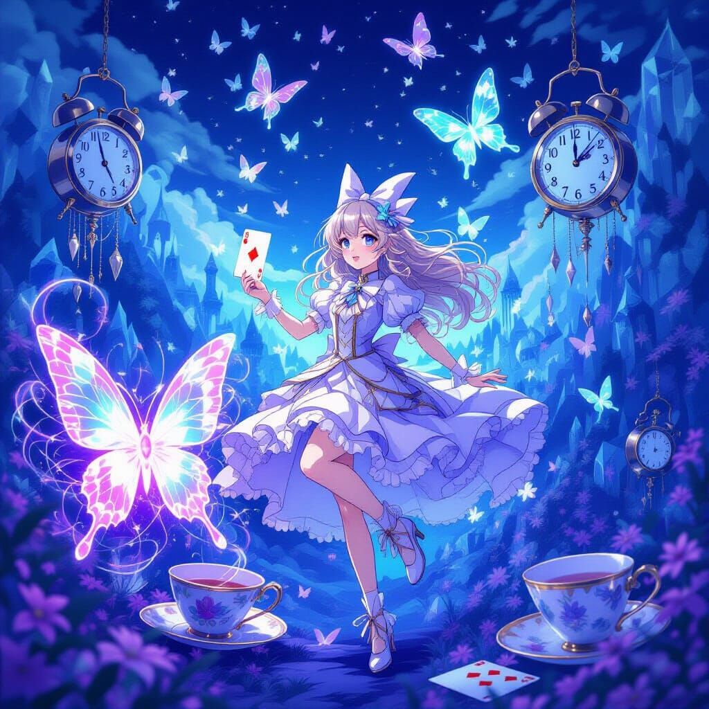 Alice in Wonderland Crystal Dreamscape Digital Painting