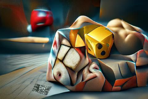 Hyperrealistic Cubist Dice in 8K 3D